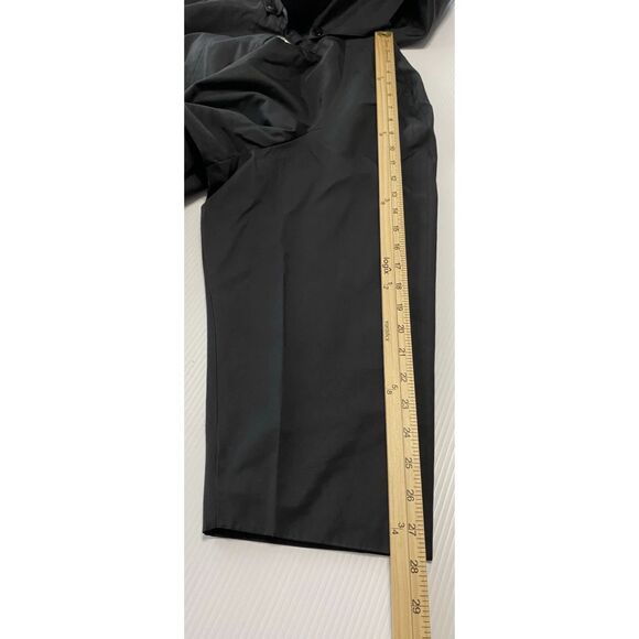 London Fog Lined Black Women's 3X Trench Rain Coat Hooded Silver Clasp Closer - Picture 8 of 12